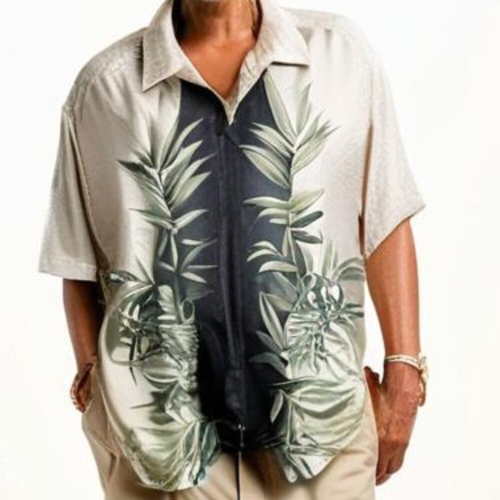 Tommy Bahama Mens XL 100% Silk Tropical Shirt